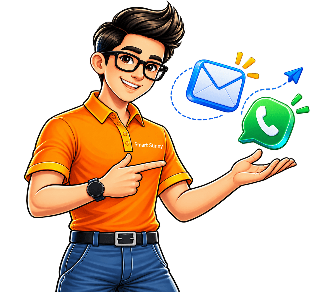 Smart Sunny — get in touch by email or WhatsApp